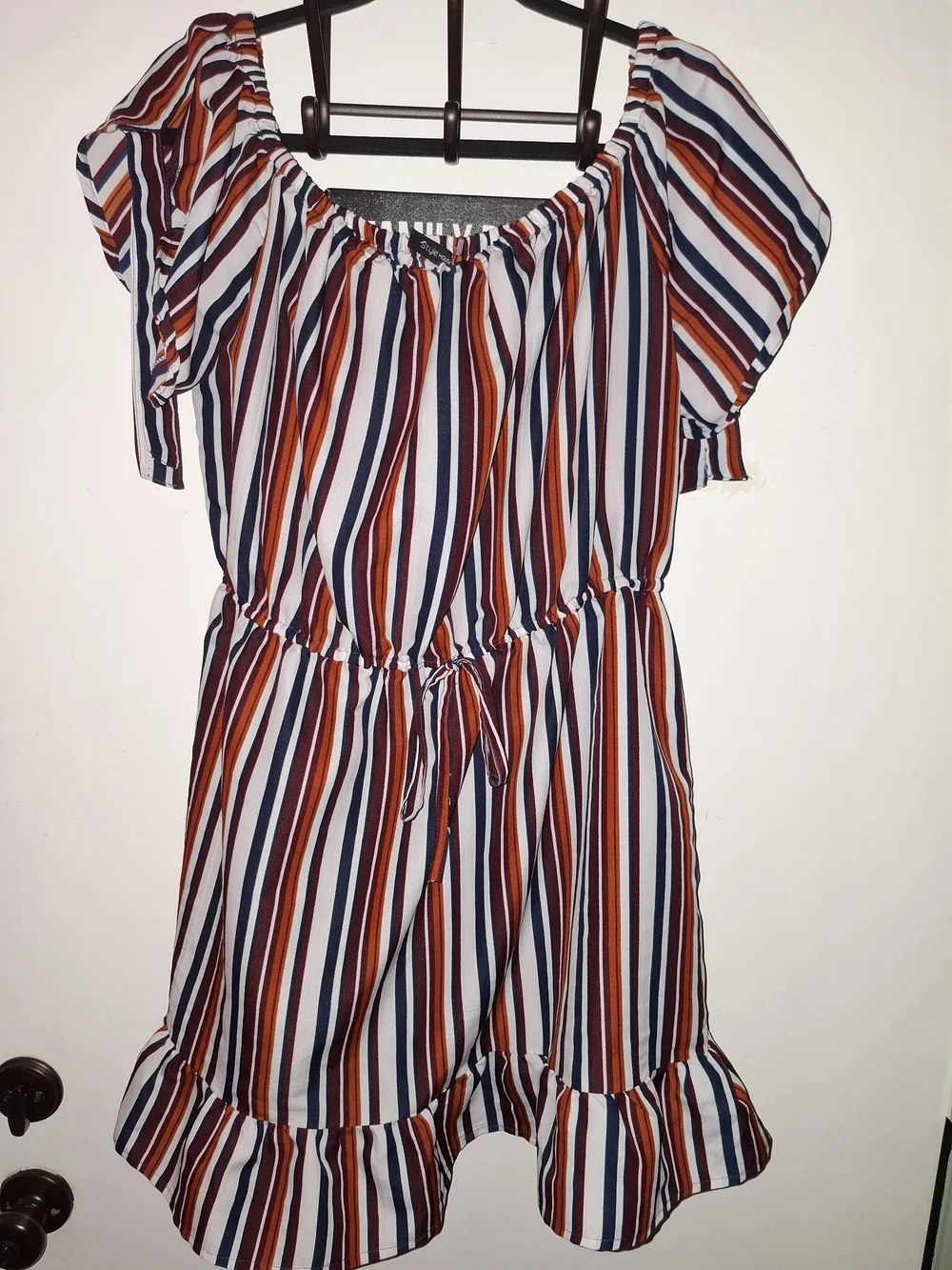 Stylehouse Women’s Multicolor Striped Off Shoulder Romper Elastic Waist XL
